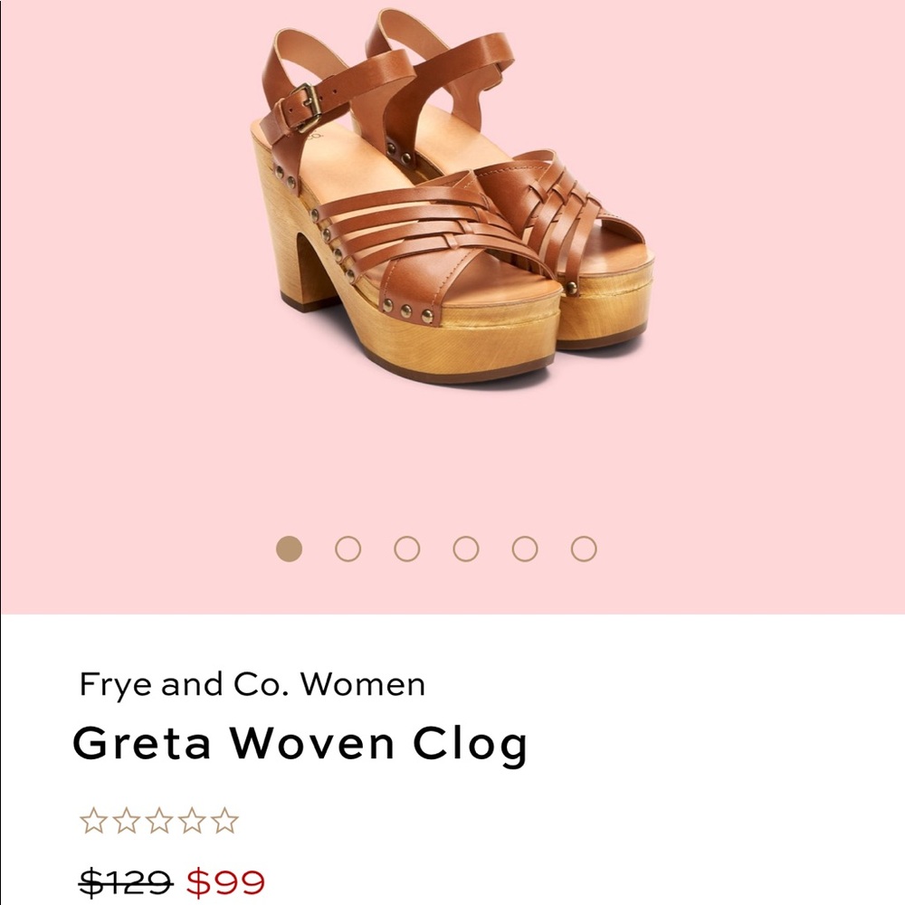 Never worn Frye Sandal Heels Greta Woven Clog SZ10